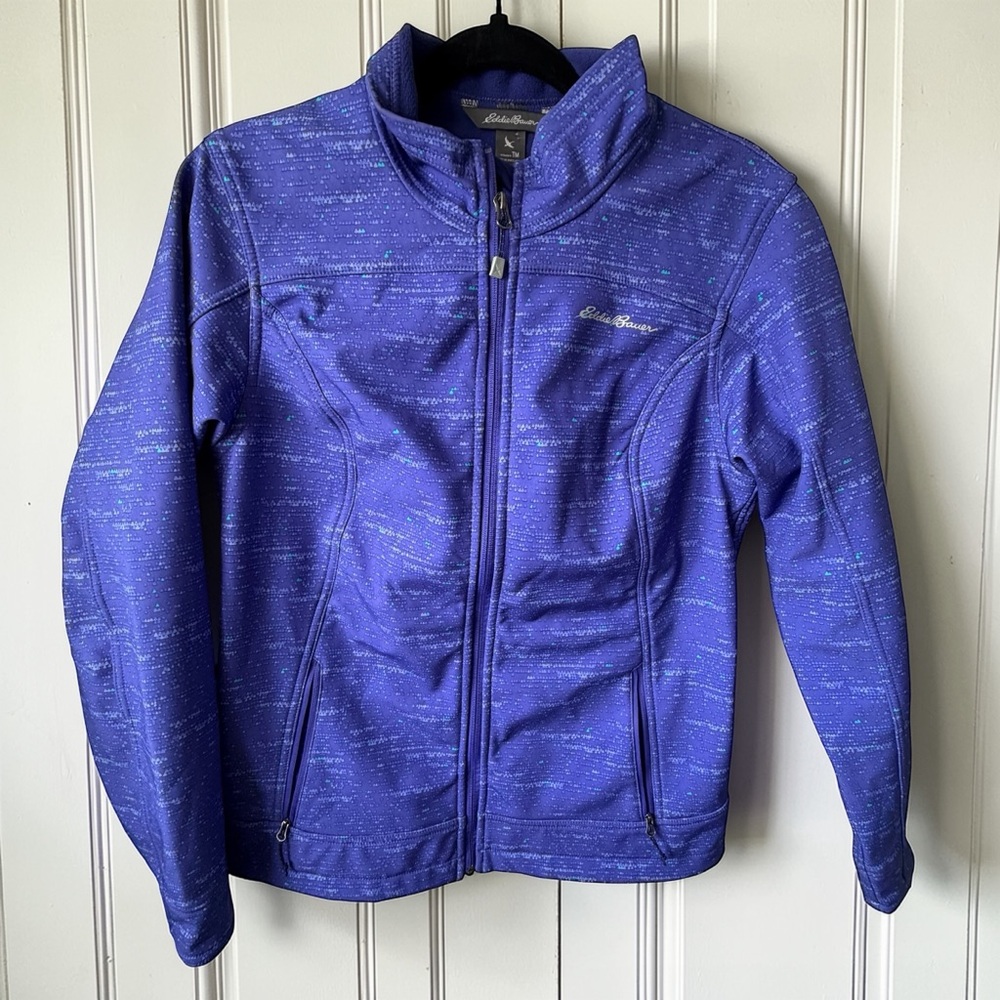 Title: Eddie Bauer Women’s Purple Space Dye Fleece Jacket Full Zip Size M